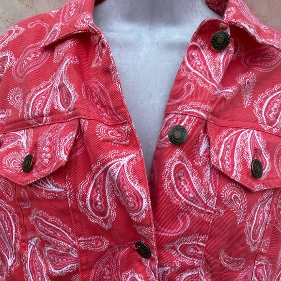 Jessica London size 14W jean jacket filigree pattern - Picture 8 of 12